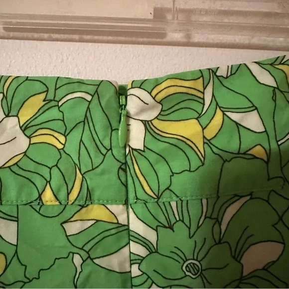 Express Green Floral A-Line Skirt - Picture 4 of 8